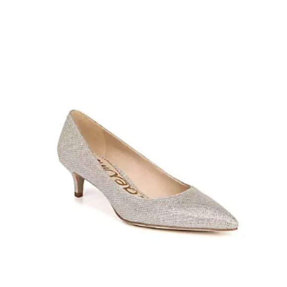 Sam Edelman Dori Kitten Heels Silver Metallic Size 10M - Picture 1 of 16